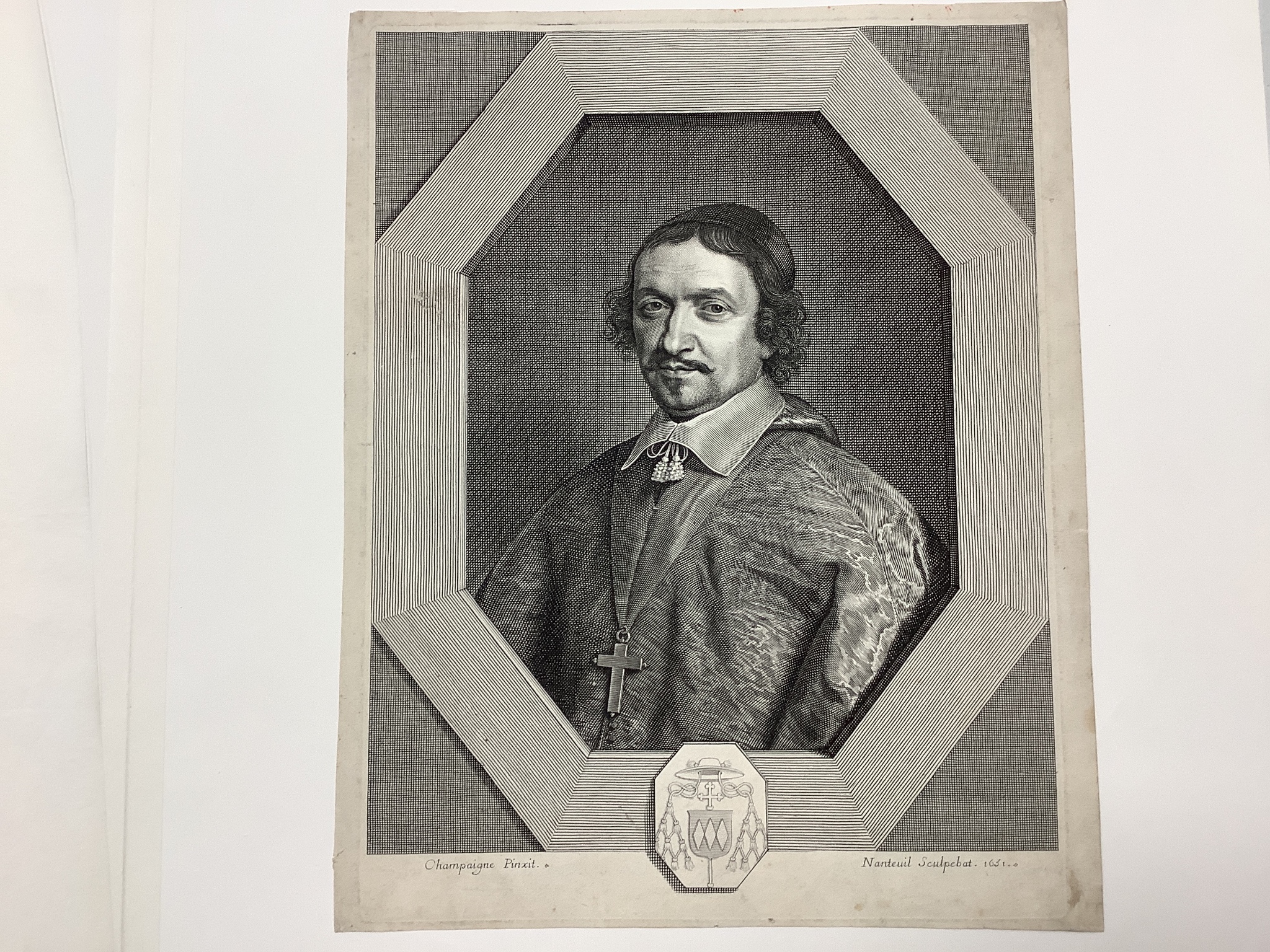 Robert Nanteuil, set of 8 engravings, portraits, 35 x 27cm, and three similar smaller engravings, all unframed.